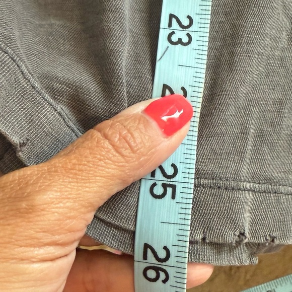 Aerie Distressed V Neck Boyfriend T Shirt Smoked Gray Short Sleeve Top Size Smal - Picture 11 of 12